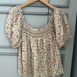 Doen blouse Floral Puff Sleeve Top